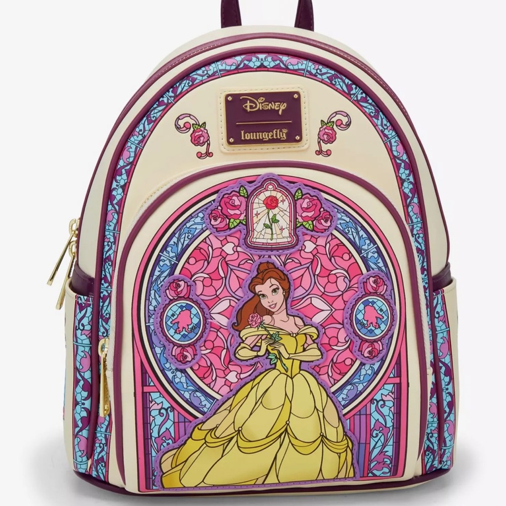 Loungefly Disney Beauty and the Beast Belle Stained Glass
Portrait Mini Backpack